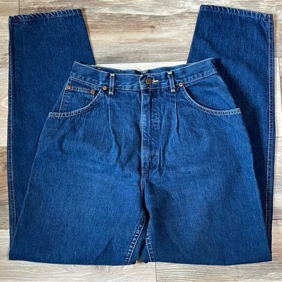 Vintage Lee High Rise Pleated Jeans, Union Made - Picture 2 of 11